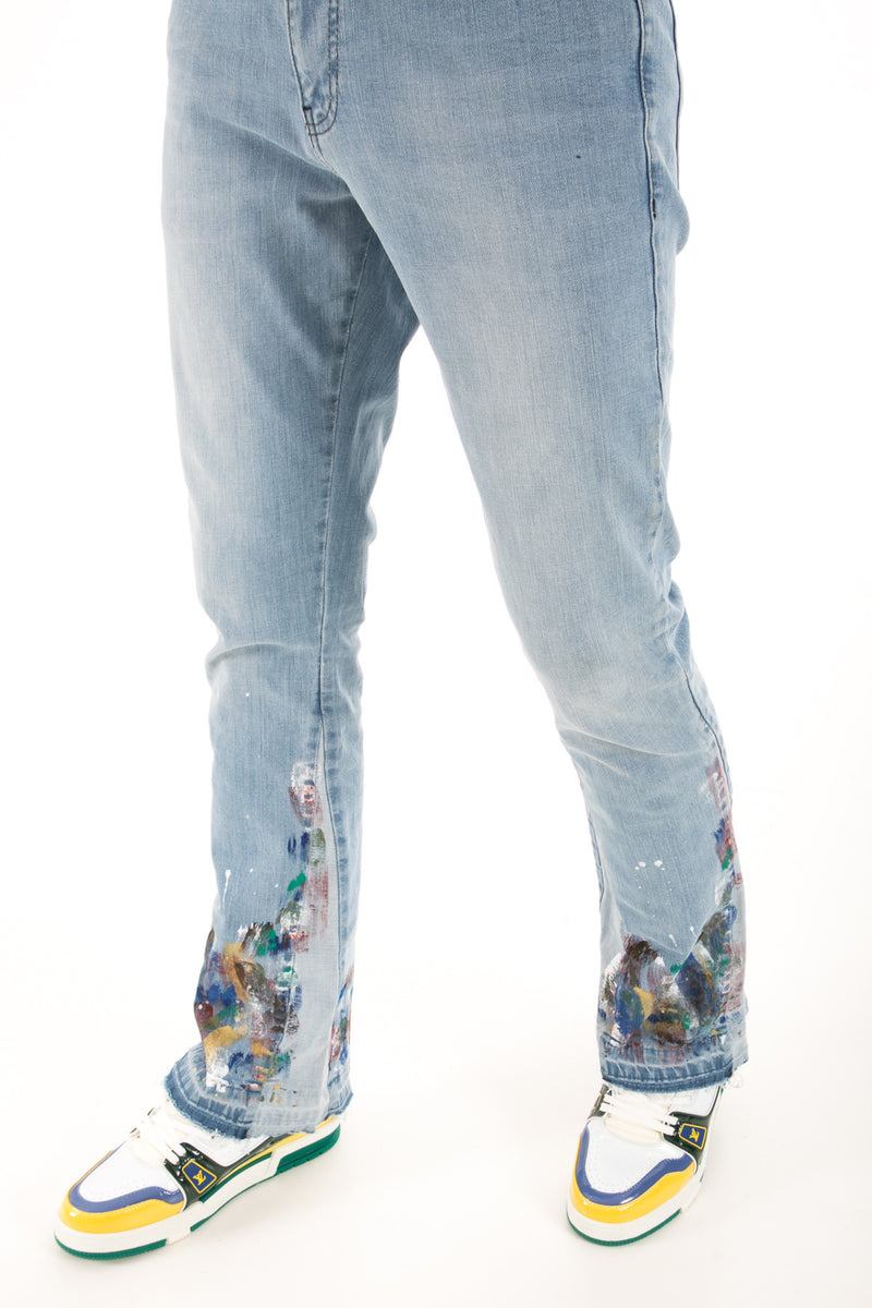 The Traveler 'Kelowna' Flared Jeans Met Gemengde Kleuren Bij De Pijpen Voor Heren