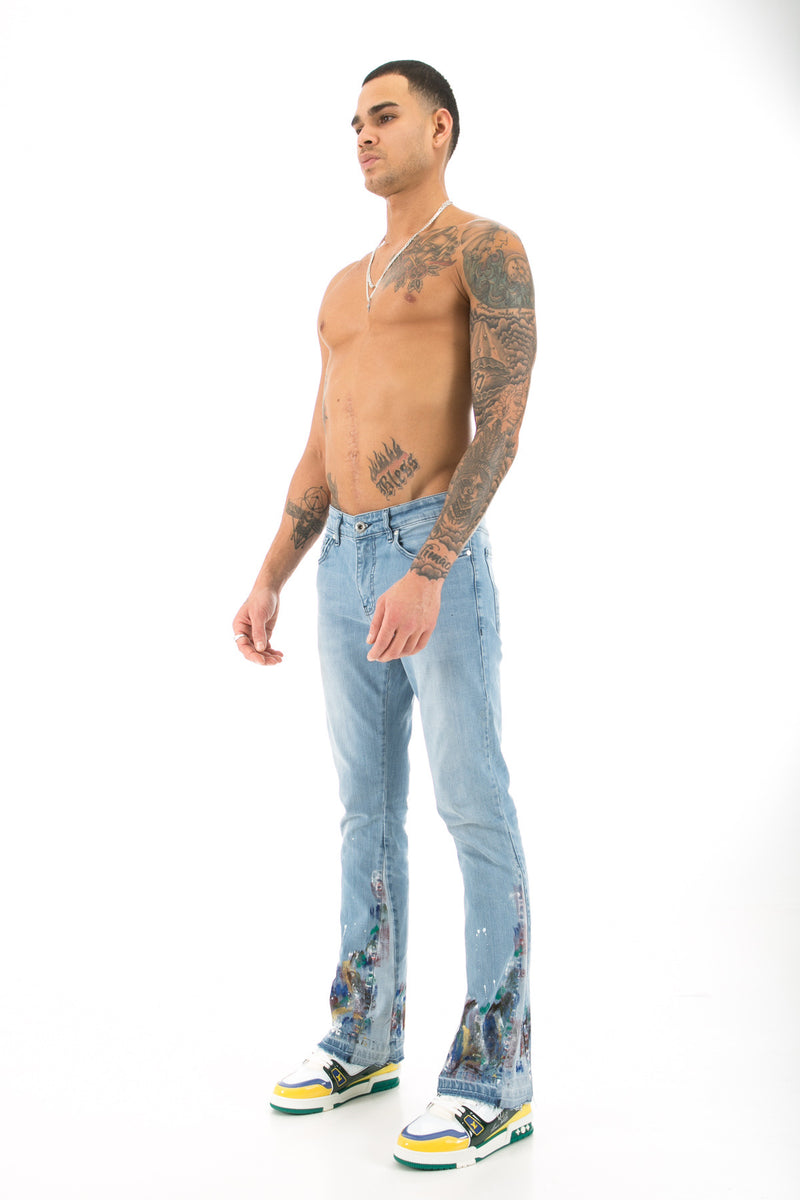 The Traveler 'Kelowna' Flared Jeans Met Gemengde Kleuren Bij De Pijpen Voor Heren