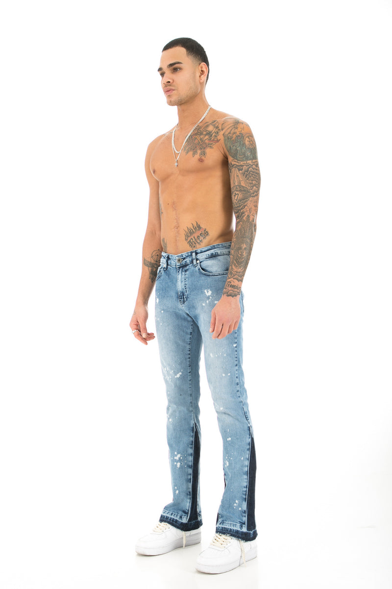 Traveler Flared Jeans Met Donkerblauwe Sluiting Voor Heren - Bagico