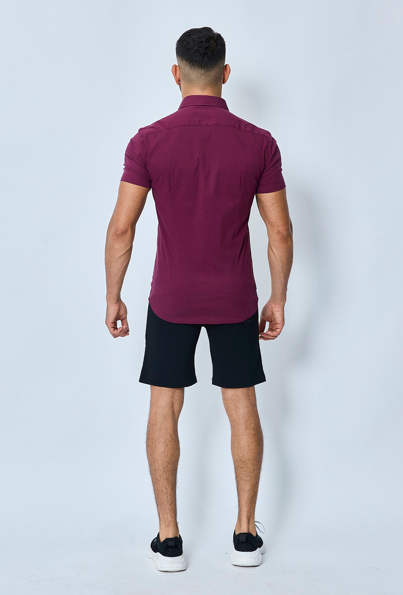 THE IBIZA OVERHEMD - SLIM FIT BLOUSE MET KORTE MOUWEN (8343378166098)