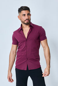 THE IBIZA OVERHEMD - SLIM FIT BLOUSE MET KORTE MOUWEN (8343378166098)