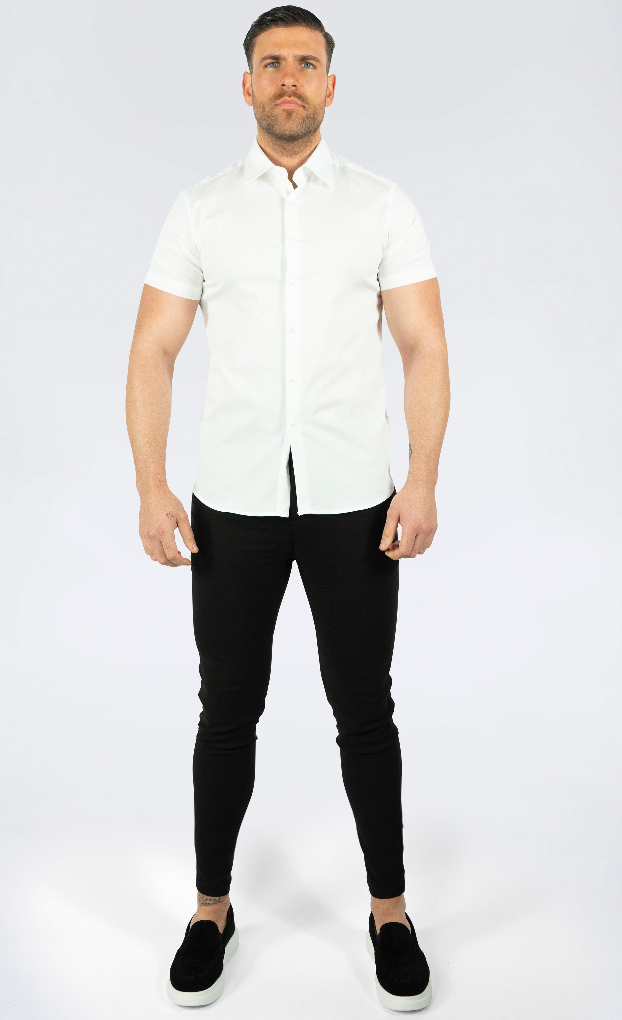 THE IBIZA OVERHEMD - SLIM FIT BLOUSE MET KORTE MOUWEN (8343378166098)