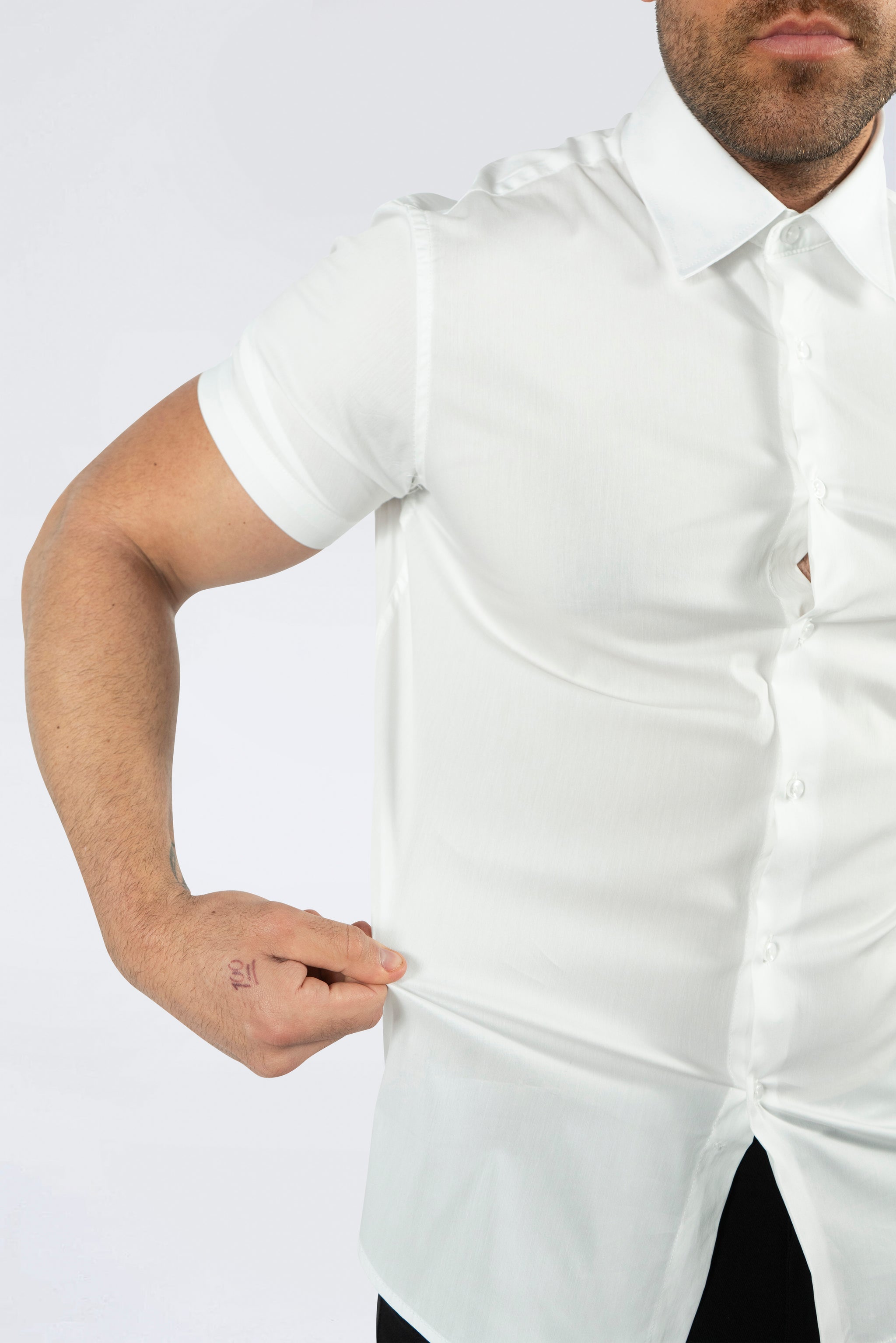 THE IBIZA OVERHEMD - SLIM FIT BLOUSE MET KORTE MOUWEN (8343378166098)