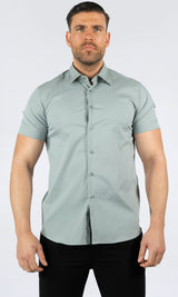 THE IBIZA OVERHEMD - SLIM FIT BLOUSE MET KORTE MOUWEN (8343378166098)