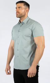 THE IBIZA OVERHEMD - SLIM FIT BLOUSE MET KORTE MOUWEN (8343378166098)