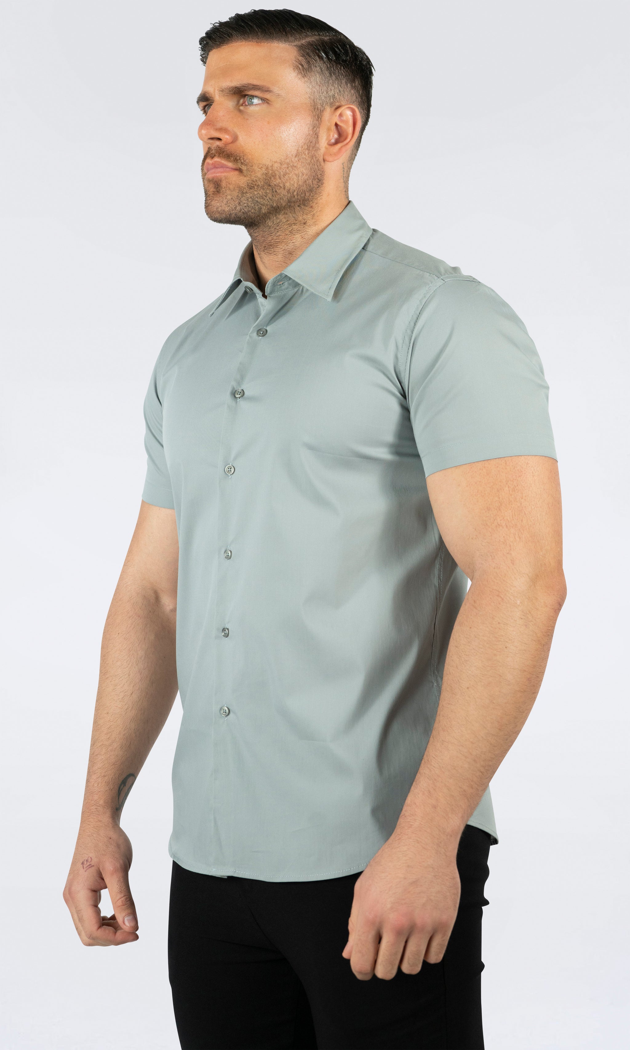 THE IBIZA OVERHEMD - SLIM FIT BLOUSE MET KORTE MOUWEN (8343378166098)