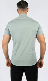 THE IBIZA OVERHEMD - SLIM FIT BLOUSE MET KORTE MOUWEN (8343378166098)