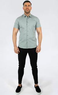 THE IBIZA OVERHEMD - SLIM FIT BLOUSE MET KORTE MOUWEN (8343378166098)