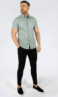 THE IBIZA OVERHEMD - SLIM FIT BLOUSE MET KORTE MOUWEN (8343378166098)