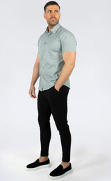 THE IBIZA OVERHEMD - SLIM FIT BLOUSE MET KORTE MOUWEN (8343378166098)