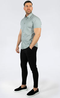 THE IBIZA OVERHEMD - SLIM FIT BLOUSE MET KORTE MOUWEN (8343378166098)