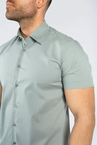 THE IBIZA OVERHEMD - SLIM FIT BLOUSE MET KORTE MOUWEN (8343378166098)