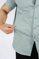 THE IBIZA OVERHEMD - SLIM FIT BLOUSE MET KORTE MOUWEN (8343378166098)