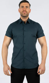 THE IBIZA OVERHEMD - SLIM FIT BLOUSE MET KORTE MOUWEN (8343378166098)