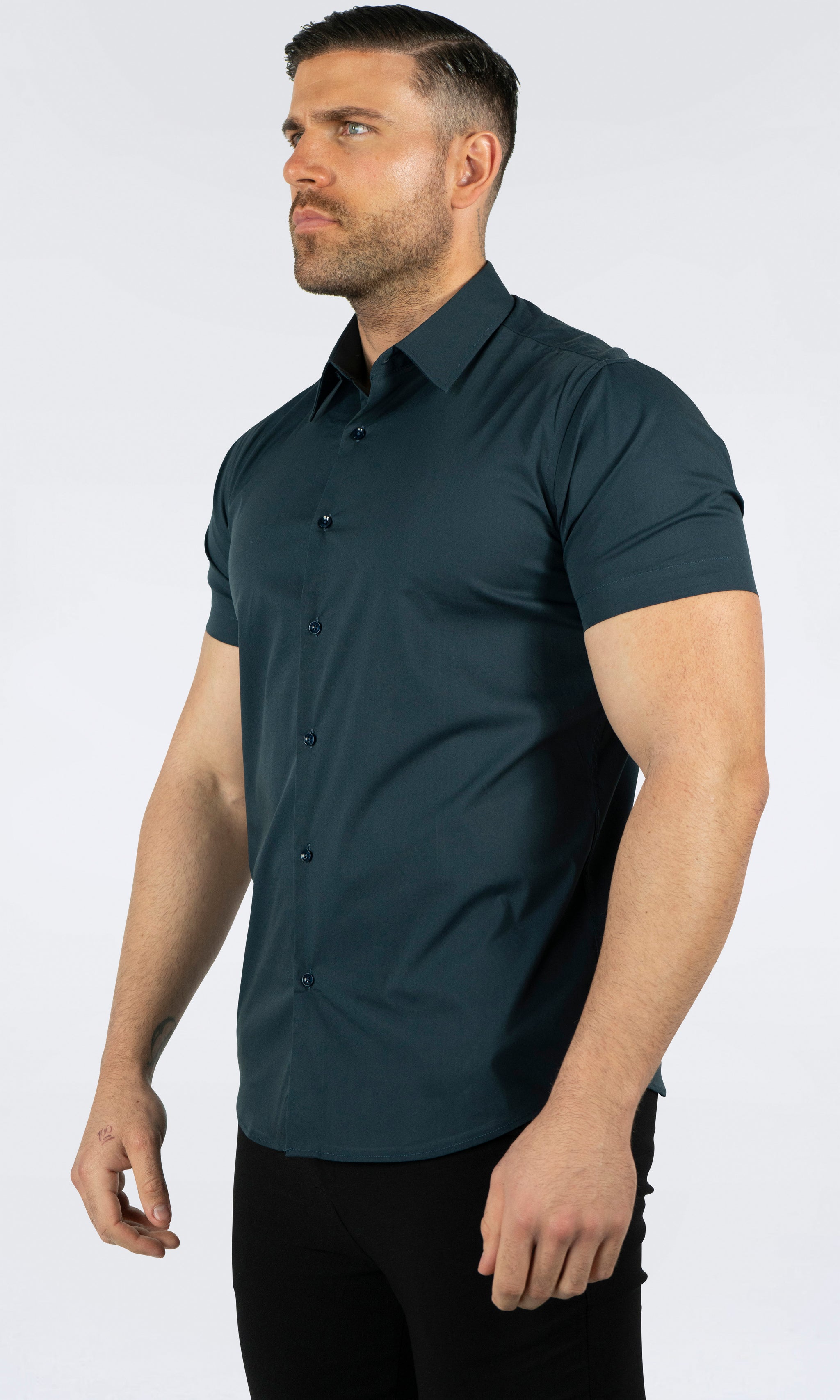 THE IBIZA OVERHEMD - SLIM FIT BLOUSE MET KORTE MOUWEN (8343378166098)