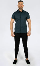 THE IBIZA OVERHEMD - SLIM FIT BLOUSE MET KORTE MOUWEN (8343378166098)