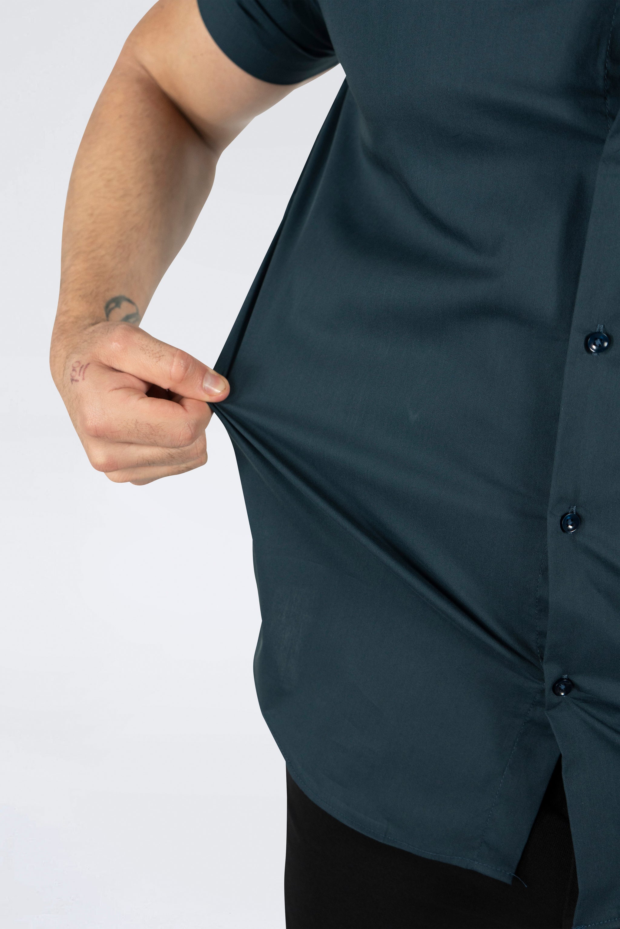 THE IBIZA OVERHEMD - SLIM FIT BLOUSE MET KORTE MOUWEN (8343378166098)