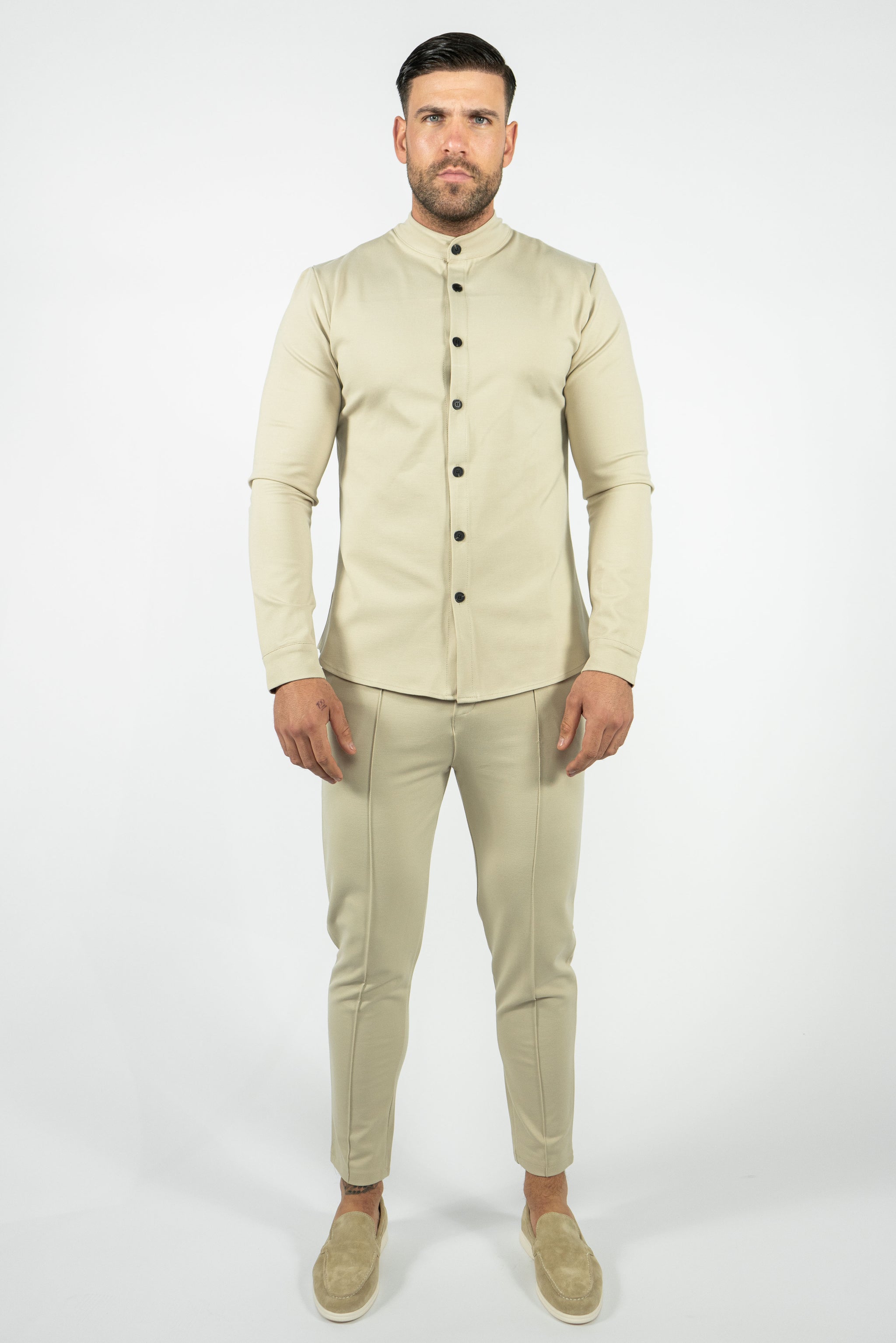 THE AZVA COMBI SET - RONDE KRAAG & STRETCH PANTALON (6879500959827)