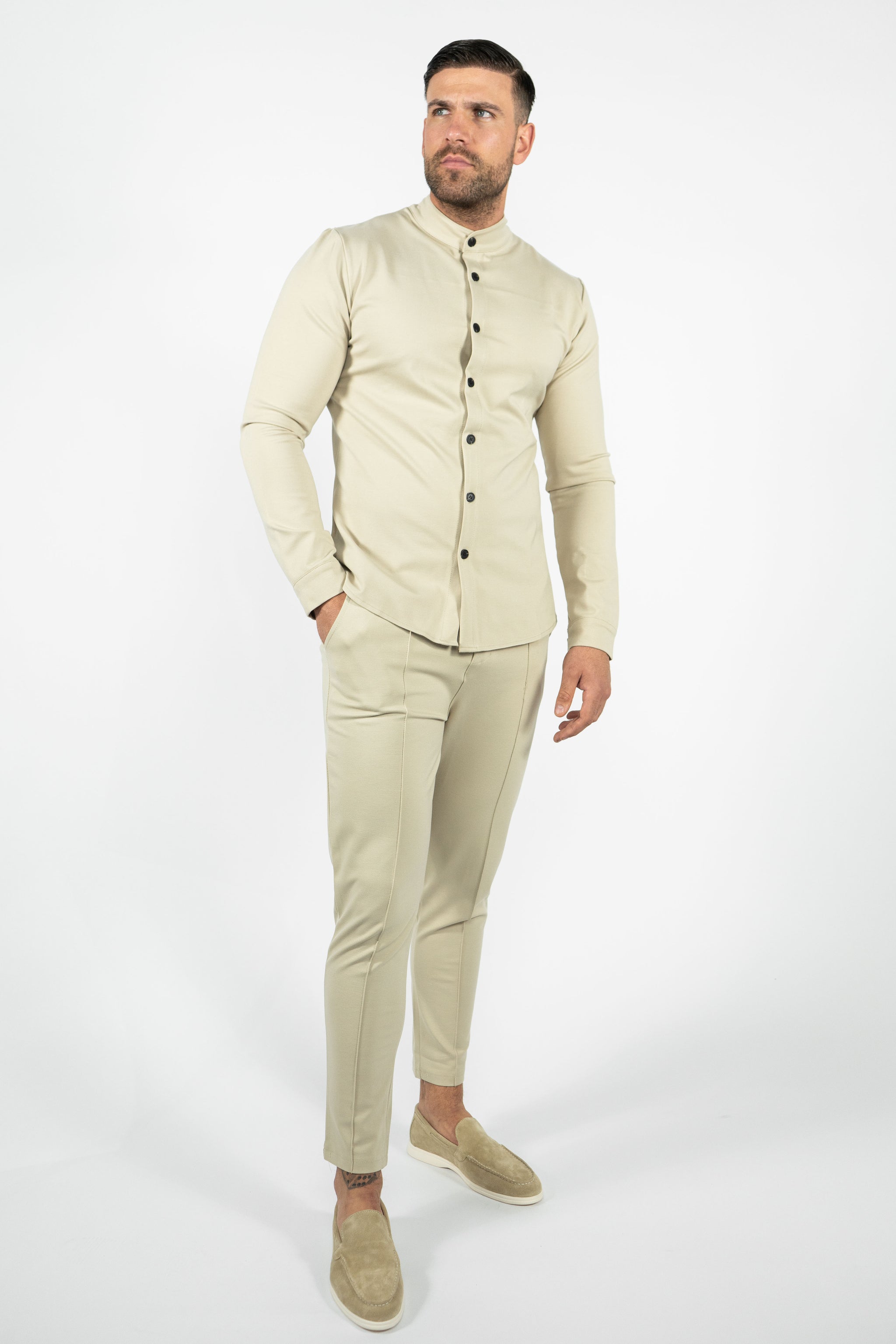 THE AZVA COMBI SET - RONDE KRAAG & STRETCH PANTALON (6879500959827)