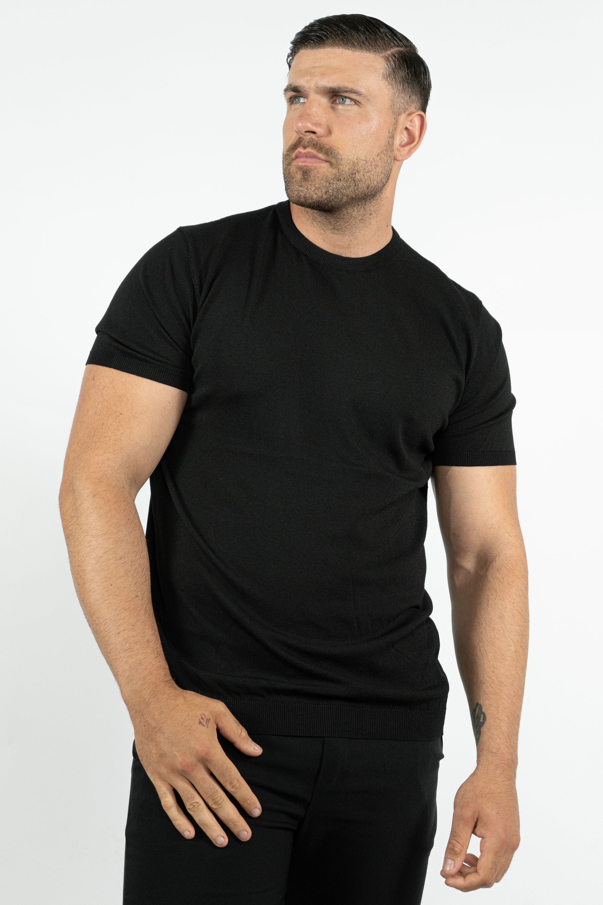 THE LUCA - KNITTED SLIM FIT T SHIRT (8722933612882)