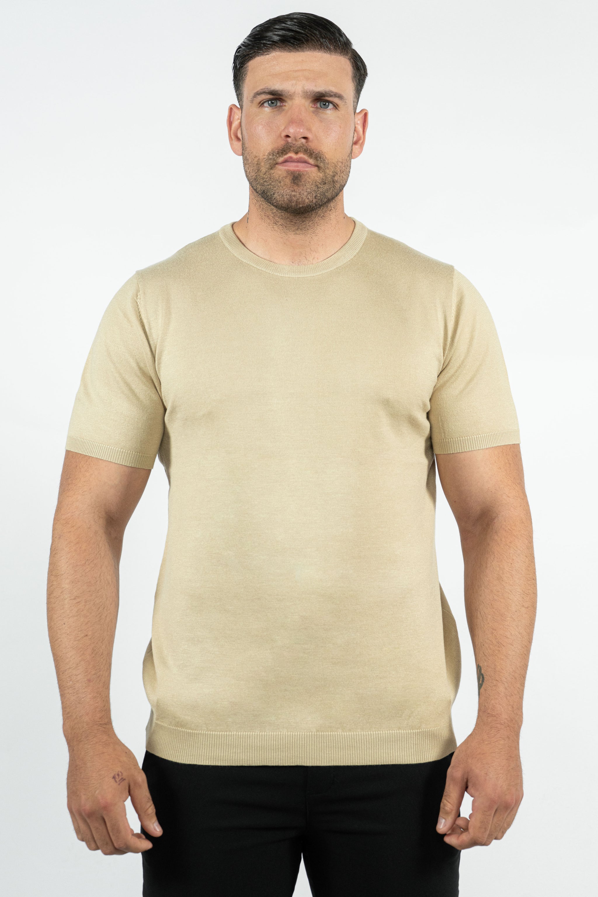 THE LUCA - KNITTED SLIM FIT T SHIRT (8722933612882)