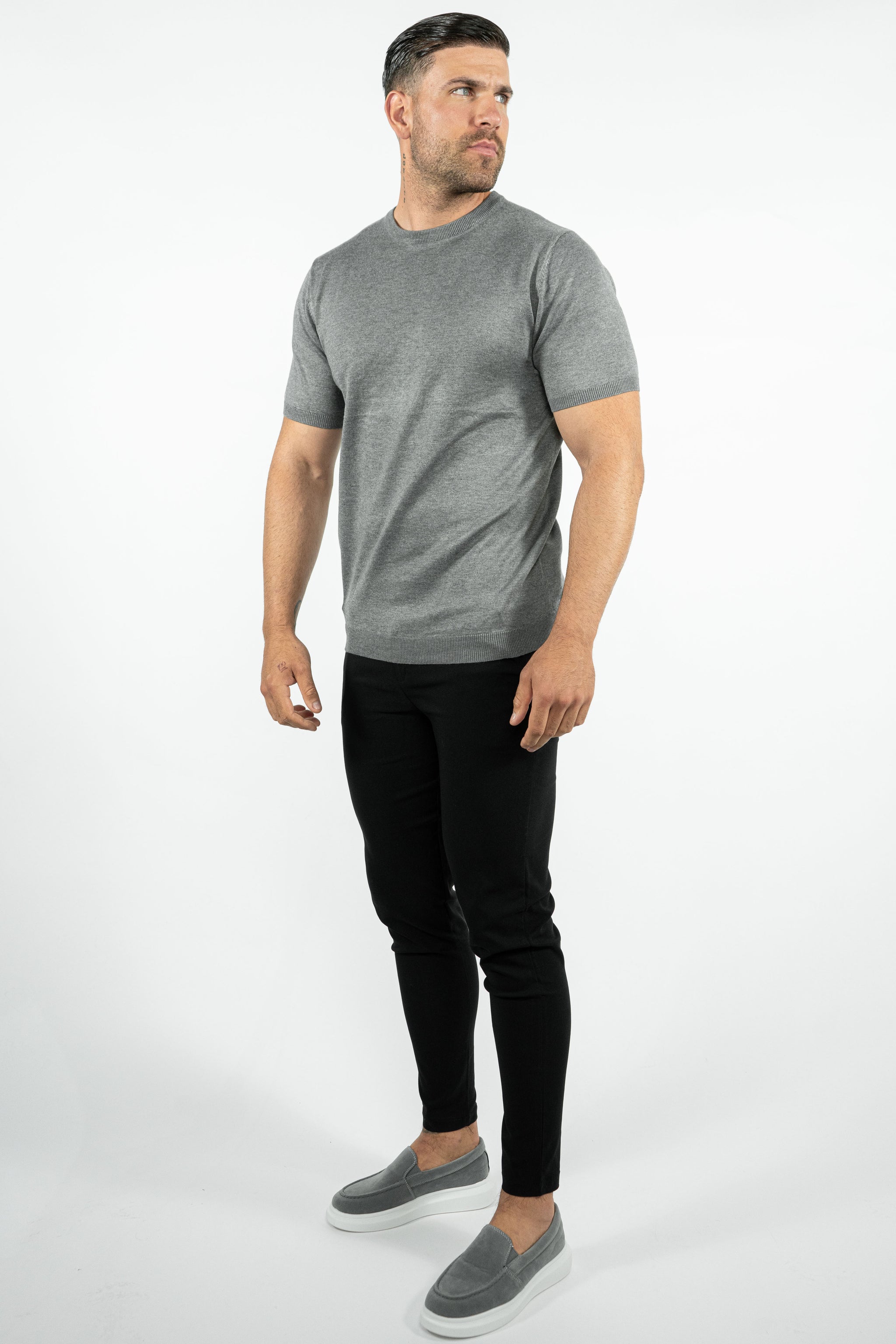 THE LUCA - KNITTED SLIM FIT T SHIRT (8722933612882)