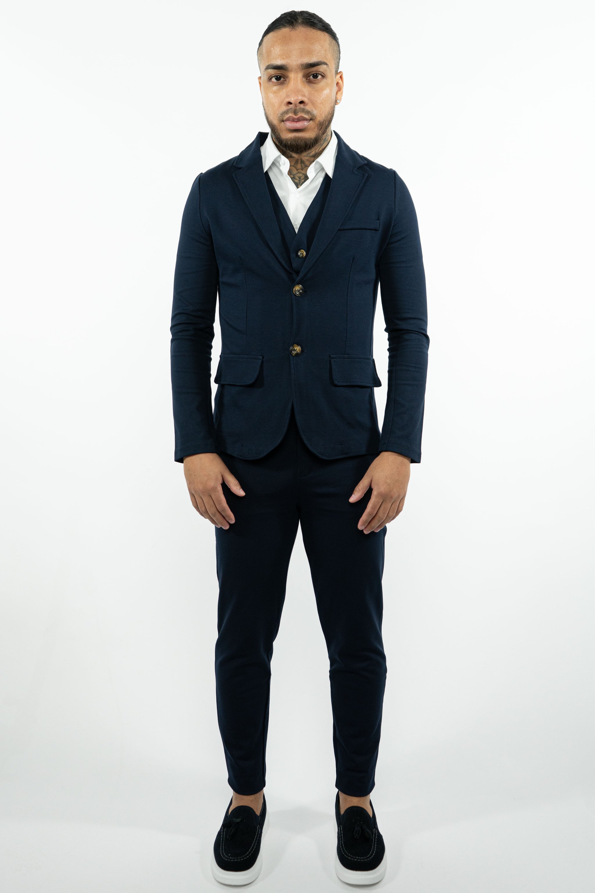 Allthemen Herenjurken, 3 stuks, regular fit, formele jurk, twee knopen, werkjas en broek, Zwart, 3XL Allthemen Herenjurken, 3 stuks, regular fit, formele jurk, twee knopen, werkjas en broek, Zwart, 3XL