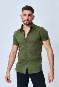 THE IBIZA OVERHEMD - SLIM FIT BLOUSE MET KORTE MOUWEN (8343378166098)