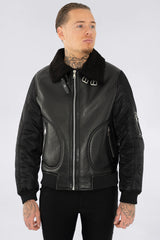 THE SABINI LEATHER BOMBER JACKET