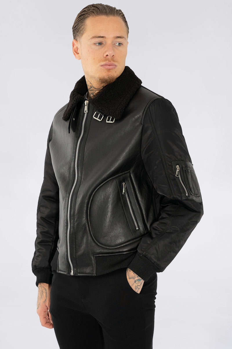 THE SABINI LEATHER BOMBER JACKET