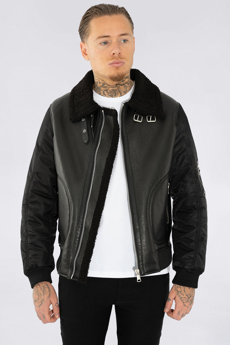 THE SABINI LEATHER BOMBER JACKET