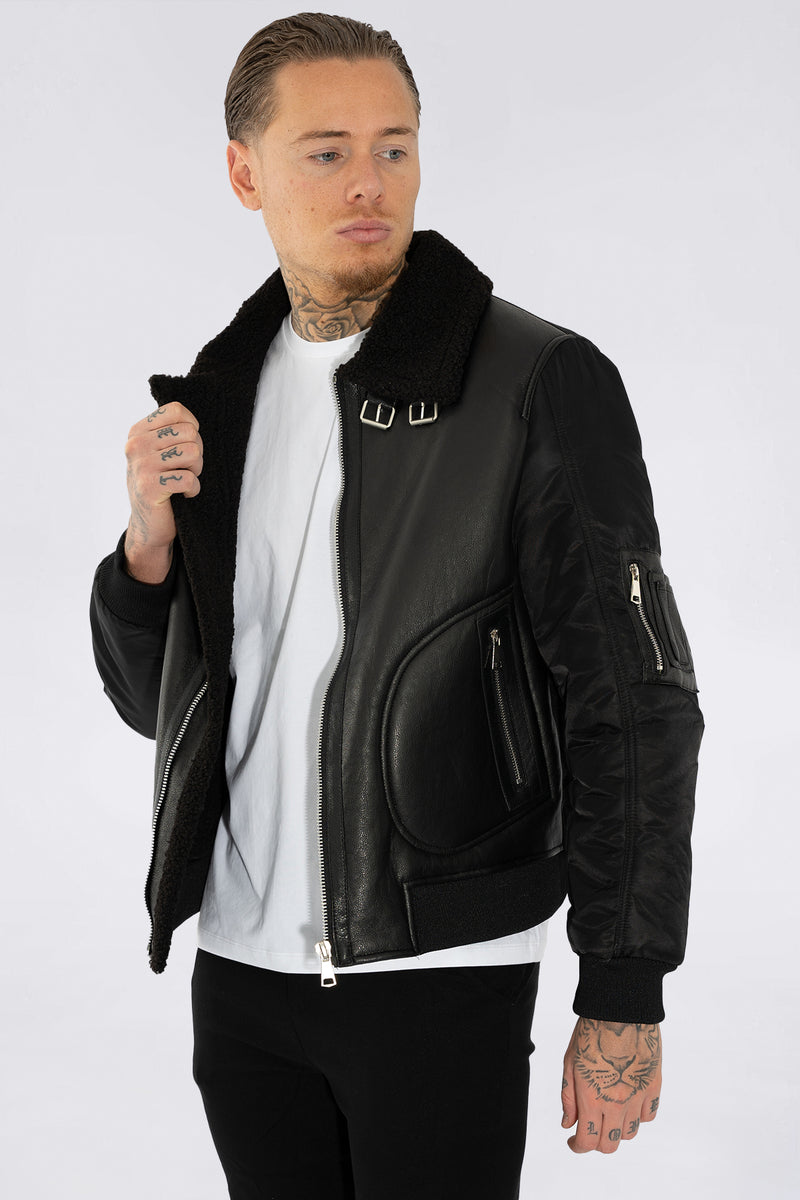 THE SABINI LEATHER BOMBER JACKET