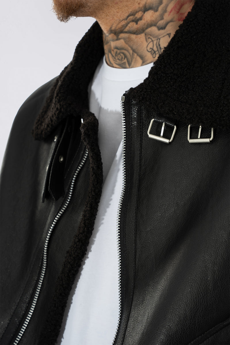 THE SABINI LEATHER BOMBER JACKET