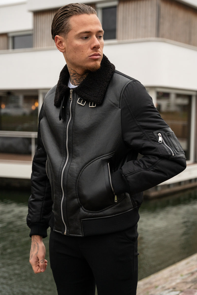 THE SABINI LEATHER BOMBER JACKET