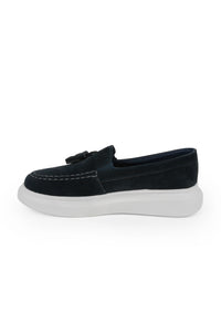 THE IVES INSTAPPER - SUEDE LOAFER MET STRIK EN HOGE ZOOL (8688678895954)