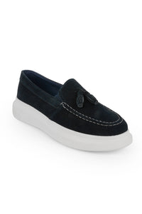 THE IVES INSTAPPER - SUEDE LOAFER MET STRIK EN HOGE ZOOL (8688678895954)