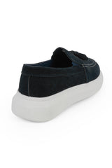 THE IVES INSTAPPER - SUEDE LOAFER MET STRIK EN HOGE ZOOL (8688678895954)
