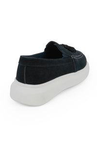 THE IVES INSTAPPER - SUEDE LOAFER MET STRIK EN HOGE ZOOL (8688678895954)