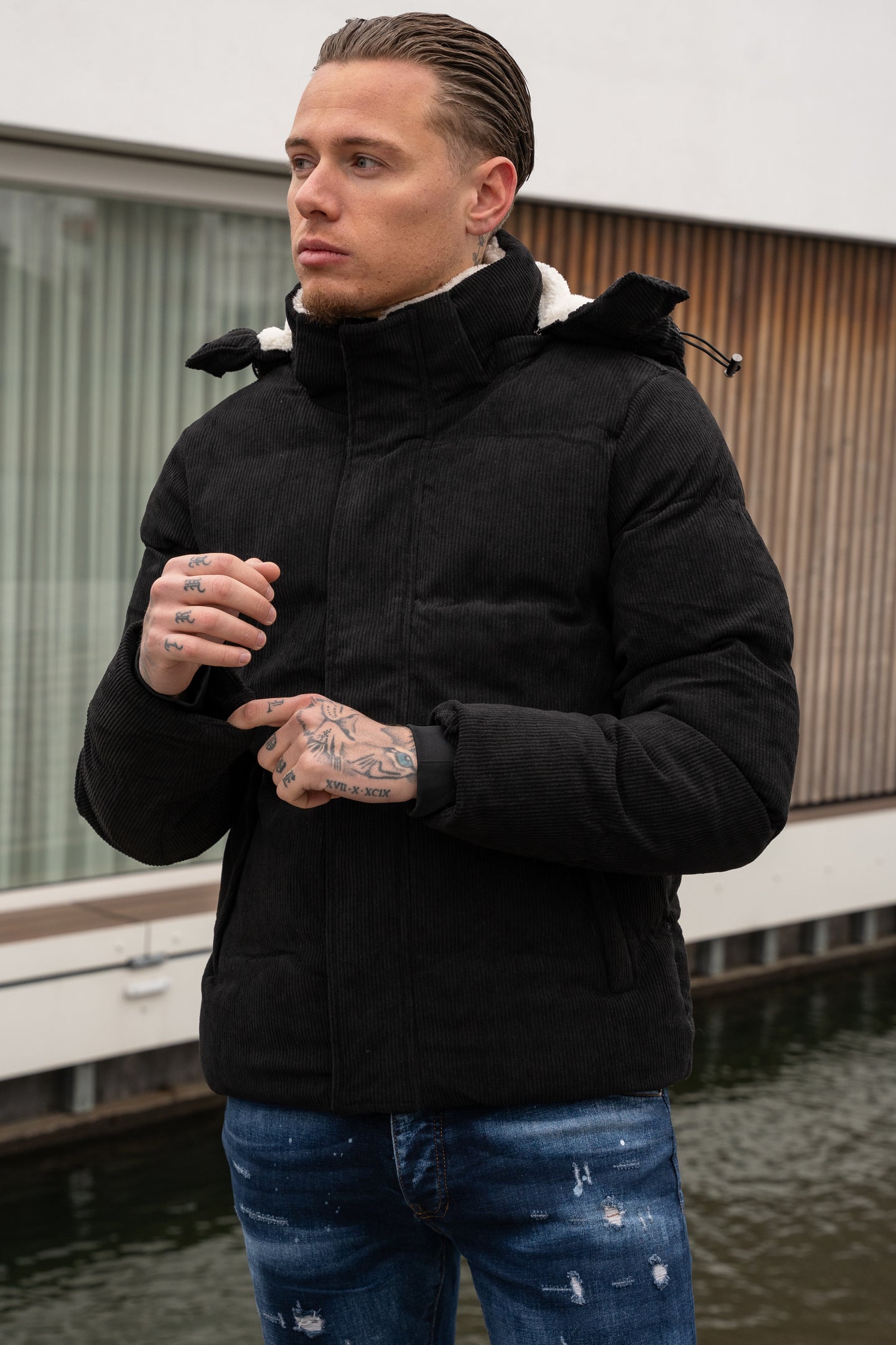 THE BARROW SUEDE FUR PUFFER JACKET