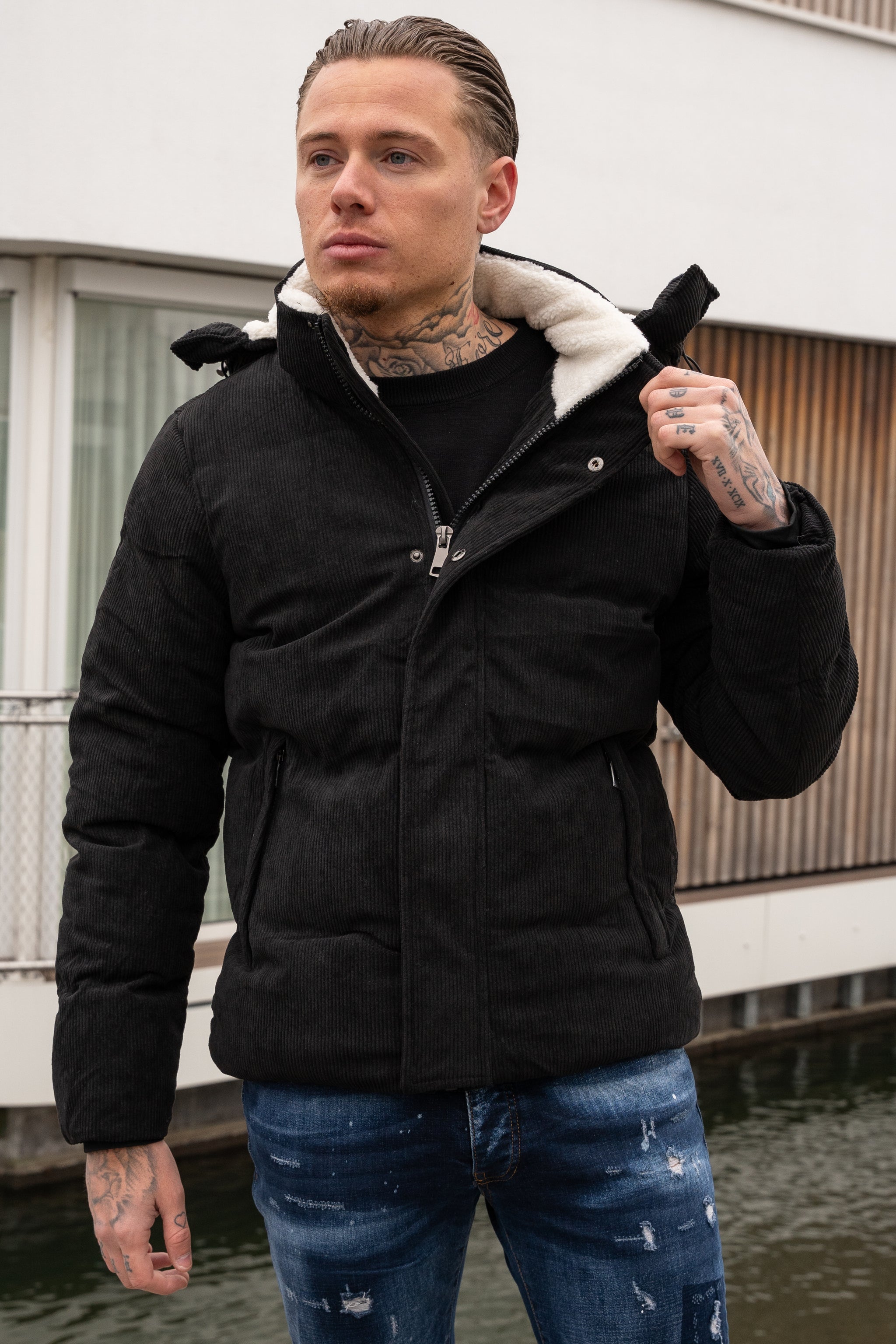 THE BARROW SUEDE FUR PUFFER JACKET