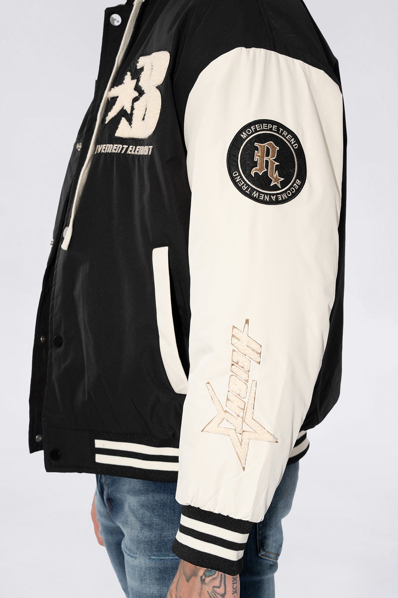 THE RELLFAST HOODED BASEBALL JACKET