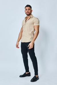THE IBIZA OVERHEMD - SLIM FIT BLOUSE MET KORTE MOUWEN (8343378166098)