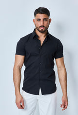 THE IBIZA OVERHEMD - SLIM FIT BLOUSE MET KORTE MOUWEN (8343378166098)