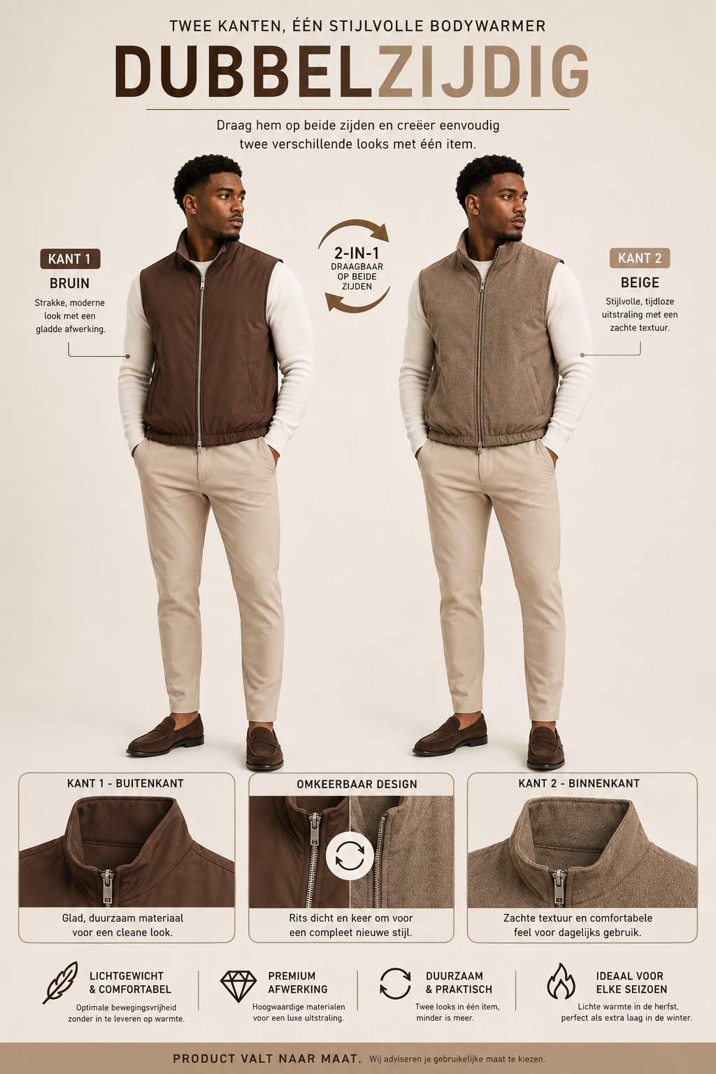 THE LINNEN DUBBELZIJDIG GILET