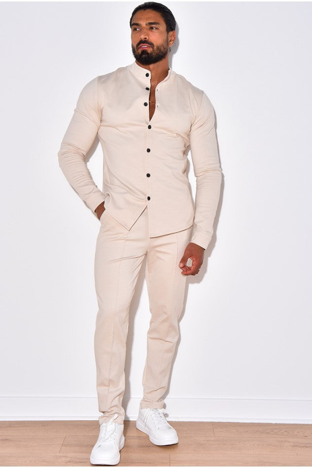 THE AZVA COMBI SET - RONDE KRAAG & STRETCH PANTALON (6879500959827)