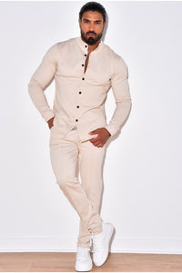 THE AZVA COMBI SET - RONDE KRAAG & STRETCH PANTALON (6879500959827)