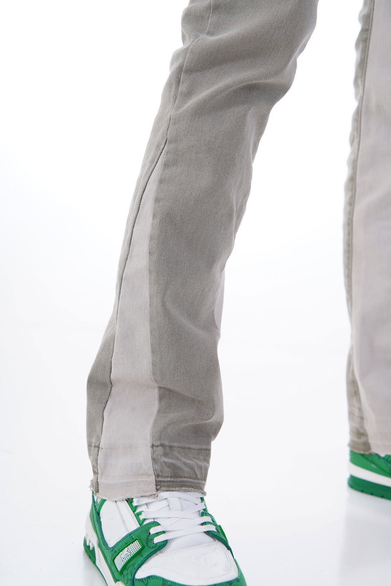 Traveler Flared Jeans Khaki Met Beige Sluiting Voor Heren - Brigham