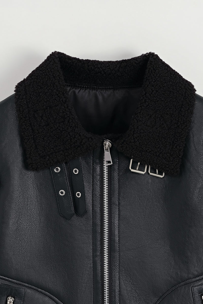 THE SABINI LEATHER BOMBER JACKET