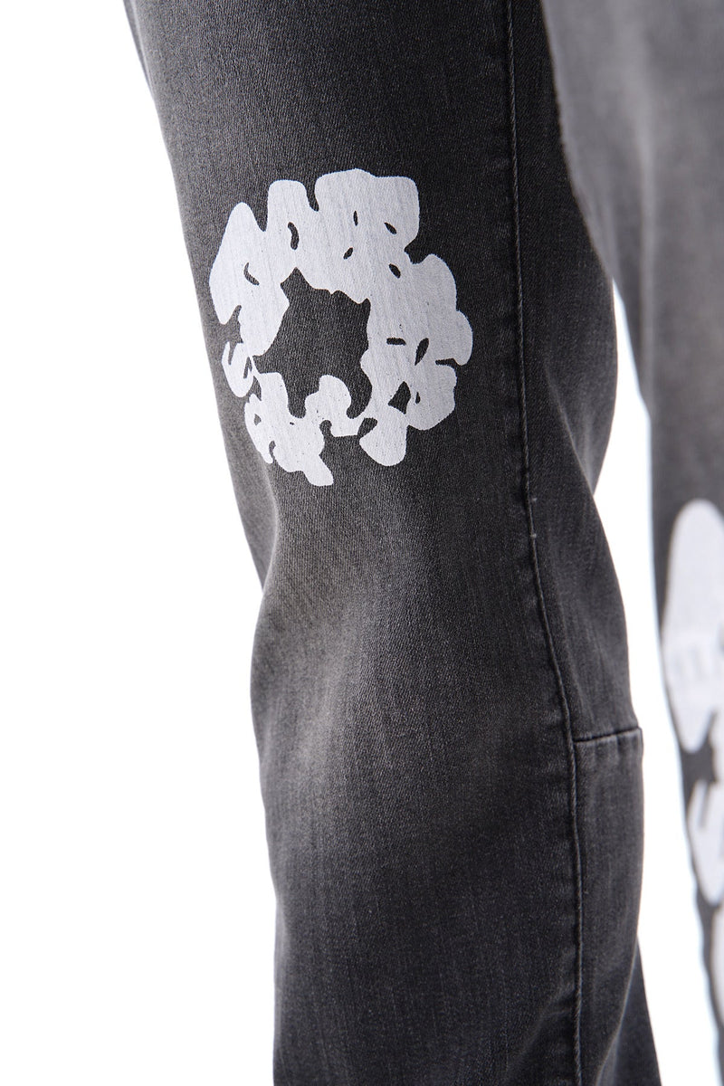 Flared Stretch Jeans Met Ritssluiting & Unieke Design Voor Heren - Midnight Beauty