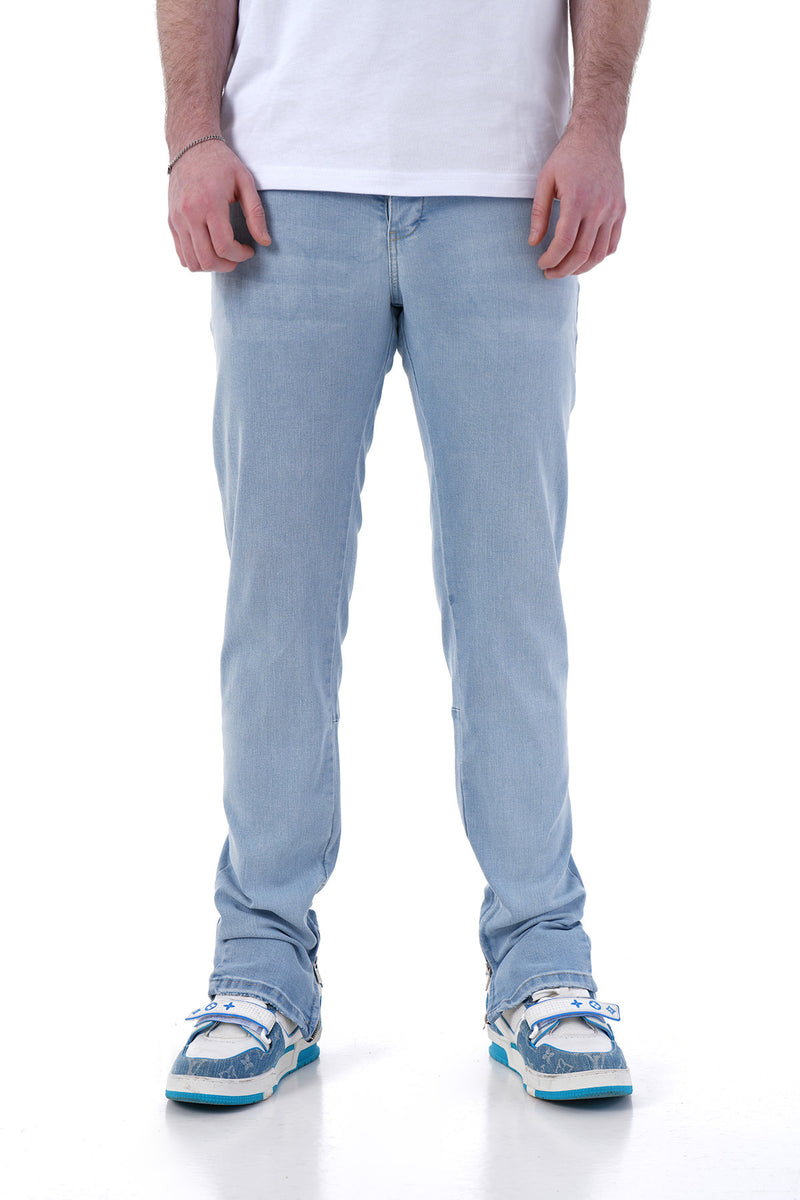 Basic Flared Jeans met Ritssluiting & Licht Blauwe Design Voor Heren - Santos